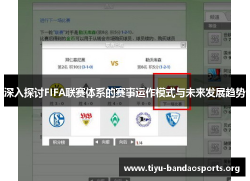 深入探讨FIFA联赛体系的赛事运作模式与未来发展趋势 深入探讨FIFA联赛体系的赛事运作模式与未来发展趋势