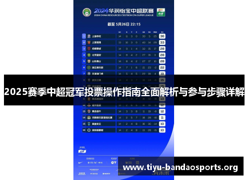 2025赛季中超冠军投票操作指南全面解析与参与步骤详解 2025赛季中超冠军投票操作指南全面解析与参与步骤详解