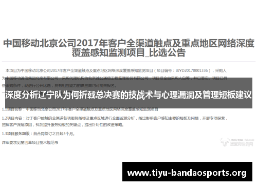 深度分析辽宁队为何折戟总决赛的技战术与心理漏洞及管理短板建议 深度分析辽宁队为何折戟总决赛的技战术与心理漏洞及管理短板建议