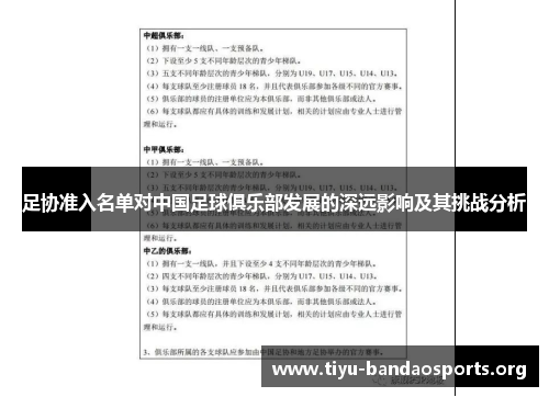 足协准入名单对中国足球俱乐部发展的深远影响及其挑战分析 足协准入名单对中国足球俱乐部发展的深远影响及其挑战分析